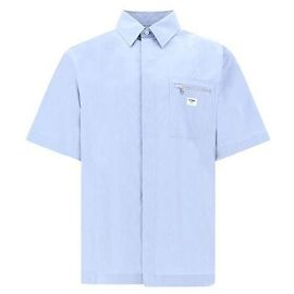 Fendi Camicia in cotone a maniche corte Blu