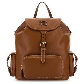 Miu Miu Großer Leder-Rucksack Braun