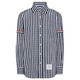 Thom Browne Gingham Check Poplin Arm Band Shirt Blue