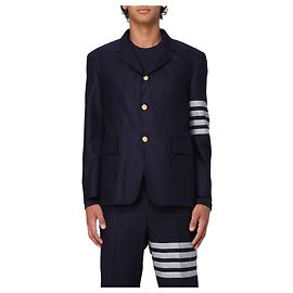 Thom Browne Unstrukturierte Flanell-Sportjacke Blau