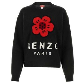Kenzo Suéter de tricô com flores Preto