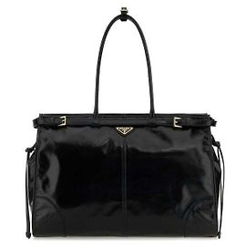 Prada Bolsa de Couro Extra Grande Preto
