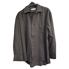Balmain Hemd Dunkelgrau Baumwolle Polyester Anthrazitgrau
