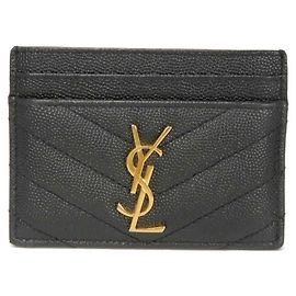 Schwarze Kartenetui von Yves Saint Laurent Schwarz