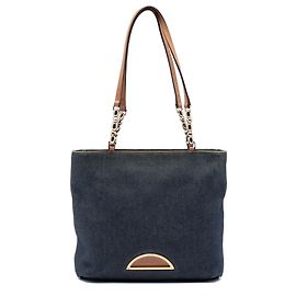 Dior Blue Denim Malice Tote Blue Dark blue