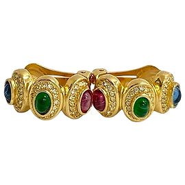 Orecchini a clip in Gripoix e strass placcati oro Dior D'oro Altro