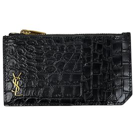 Saint Laurent Tiny Monogram Logo Card Case Black