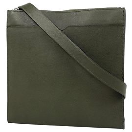 Bolso de Hombro V-Line Valextra Verde Caqui
