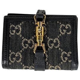 Gucci Jackie Line Bifold Wallet in Navy Navy blue