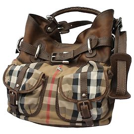 Burberry Prorsum House Check Bromley Drawstring Shoulder Bag Brown