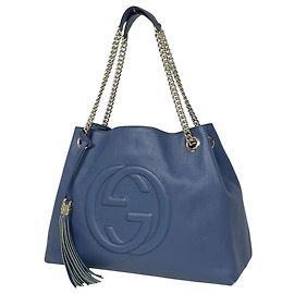 Borsa a Spalla Gucci Soho Chain Blu