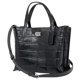 Borsa in pelle Coach Willow Tote 24 nera Nero
