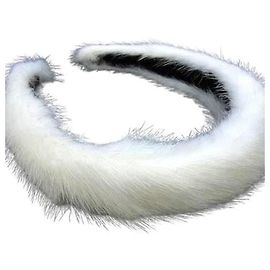 Fascia in pelliccia avorio e bianca di Chanel Bianco Crudo