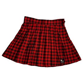 Autre Marque Rot-schwarz kariertes Kleid Schwarz Rot