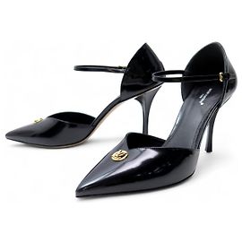 NEW LOUIS VUITTON STELLAR PUMP HEELS 40 IN BLACK PATENT LEATHER Black