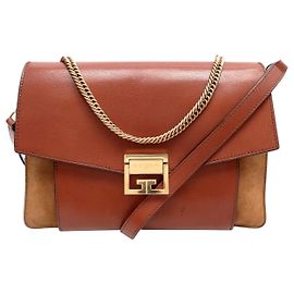BOLSA A MÃO GIVENCHY GV3 MÉDIA EM COURO E SUEDE MARROM Marrom