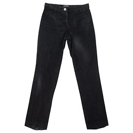 CHANEL P28588V17745 TROUSER USED EFFECT DENIM COTTON BLACK 36 S Black