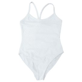 NEUER CHANEL EINTEILER BIKINI P76778V68953 WEISS CC LOGOS BESTICKT S24 40 M Weiß