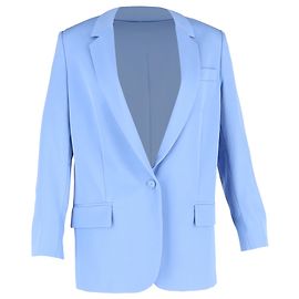 Stella Mc Cartney Stella McCartney Einreiher-Blazer aus hellblauer Wolle Blau Hellblau