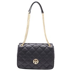 Borsa a Spalla Willa in Pelle Nera di Tory Burch Nero