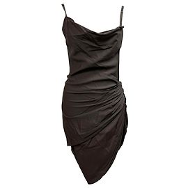 Robe Mini Drapée Sans Dos La Montagne de Jacquemus en Viscose Marron Marron Rouge