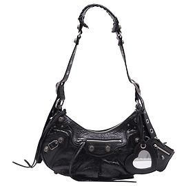 Borsa a Spalla Balenciaga Small Le Cagole in Pelle di Agnello Nera Nero
