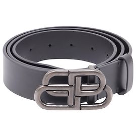 Cinturón BB Balenciaga en cuero negro Negro