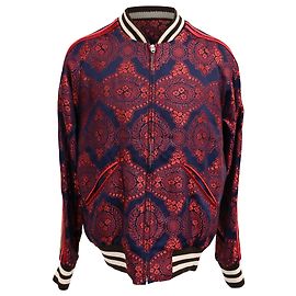 Giacca Bomber in Jacquard Barocco Gucci in Viscosa Multicolore Multicolore
