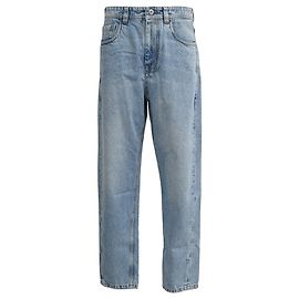Jeans a vita alta tapered in cotone blu Brunello Cucinelli Blu