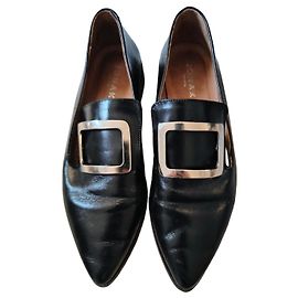 Mocassins JONAK pretos com fivela prateada Preto