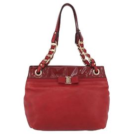 Salvatore Ferragamo Vala tote Leather Red