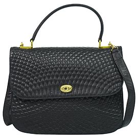 Bally Vintage Handbag Quilted Leather Black