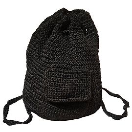 Autre Marque Mochila preta de crochê Preto