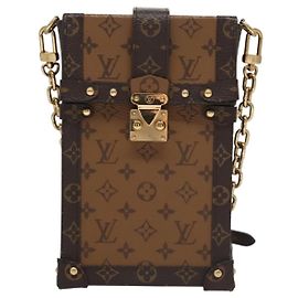 Louis Vuitton Vertical Trunk Pochette Reverse Monogram Canvas Brown