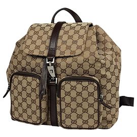 Gucci Jackie Line Backpack in Beige/Brown Brown