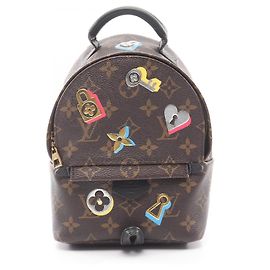 Zaino/borsa Louis Vuitton Palm Springs Mini Monogram Love Lock Marrone Multicolore