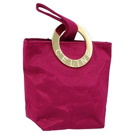 Pochette Circulaire CÉLINE en Toile Rose Or Auth LNZ130 Rose Doré