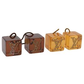 LOUIS VUITTON Clip per Capelli Cube in Plastica Marrone LV Auth BA11080 Marrone