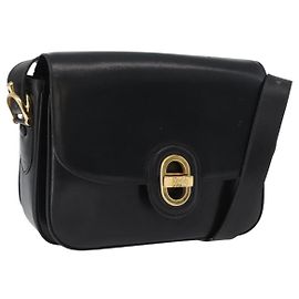 Borsa a Spalla CÉLINE Carrozza in Pelle Nera e Oro Auth bs33584 Nero D'oro