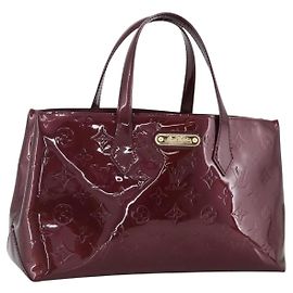 LOUIS VUITTON Sac Wilshire PM Monogram Vernis Amarante M93641 LV Auth ki6551M Bordeaux