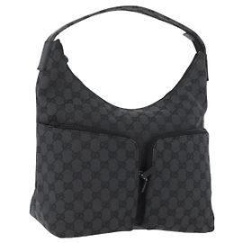 Borsa a Spalla GG Canvas Gucci Nera Argento 001 3380 1705 Auth gh1864 Nero Argento