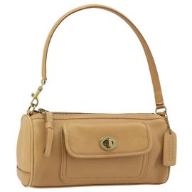 Pochette en cuir beige doré Coach Auth 172814V Beige Doré