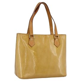LOUIS VUITTON Sac à main Houston Monogram Vernis Beige M91004 LV Auth LNZ488 Beige