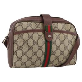Borsa Sherry Line GG Supreme Web di GUCCI in PVC beige e oro 89 02 055 Auth bs33607 Beige D'oro