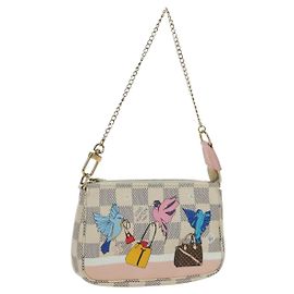 LOUIS VUITTON Mini Pochette Accessoires Damier Azur 2018 LV Auth 166952SAM Otro