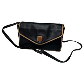Céline Borsa a spalla in pelle Triomphe Celine Paris vintage nera e marrone Nero