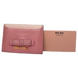 Vintage Miu Miu Leather card Holder Pink Pink