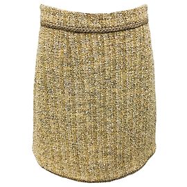 Etro Gelber Multicolor Tweed Minirock Gelb