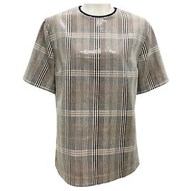 3.1 Phillip Lim Brown Multi Sequin Plaid Boxy Tee Brown