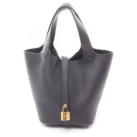 Sac à main Picotin Lock PM d'Hermès Bleu Marine